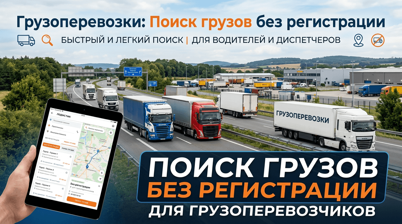Грузоперевозки поиск грузов без регистрации: полное руководство для бизнеса